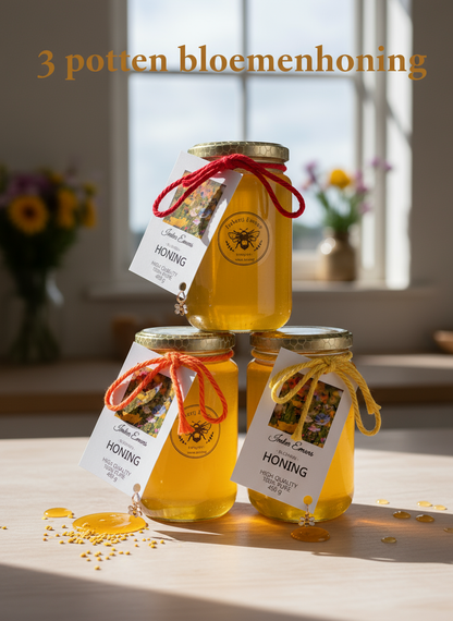 3 potten bloemenhoning website banner
